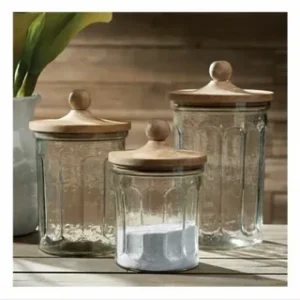 A straight-sided jar features vertical, uniform sides, providing ample storage space and a sleek, simple design for easy access and stacking.